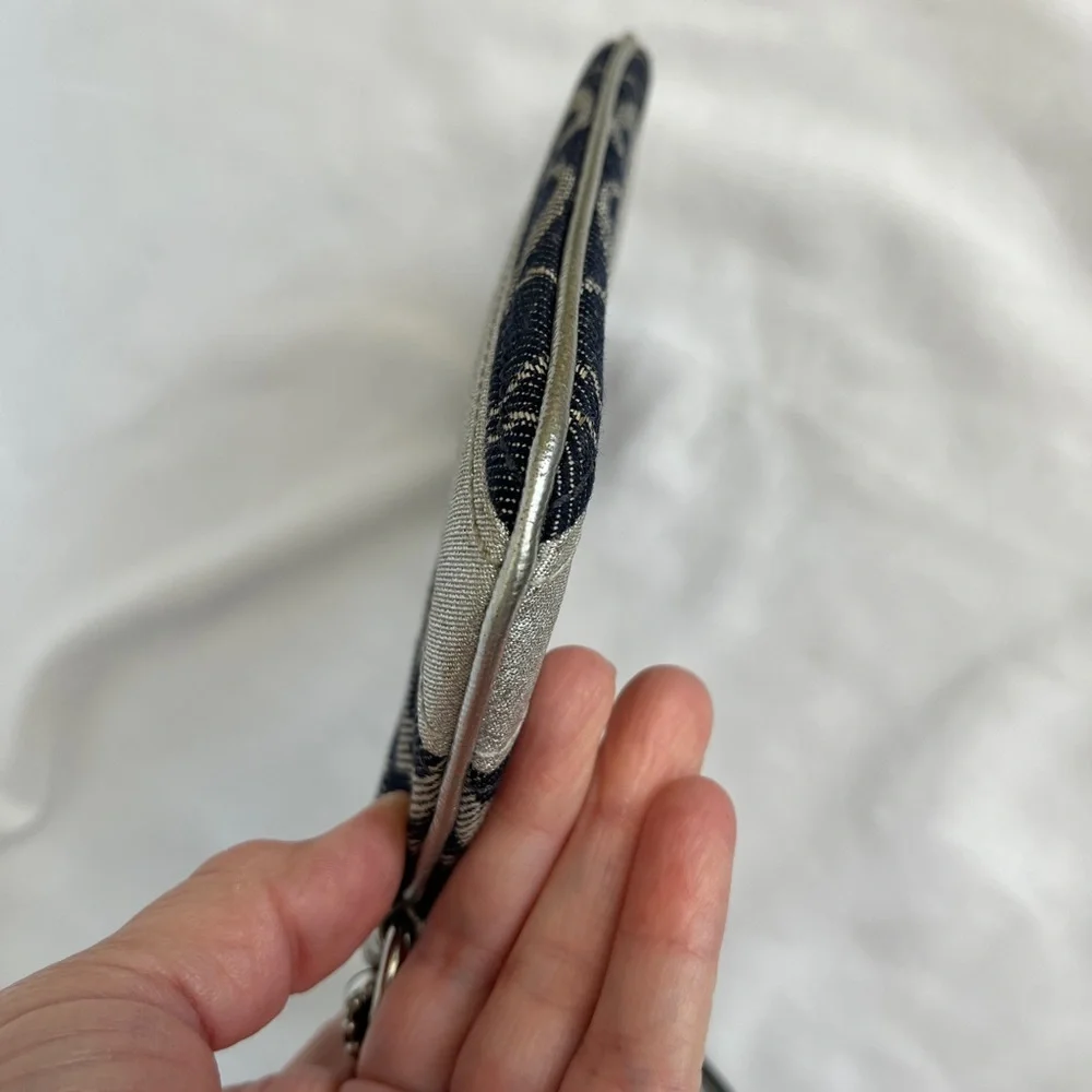 Coach EUC, zippered wristlet, blue & silver denim, clean, interior pkt, - Picture 13 of 13